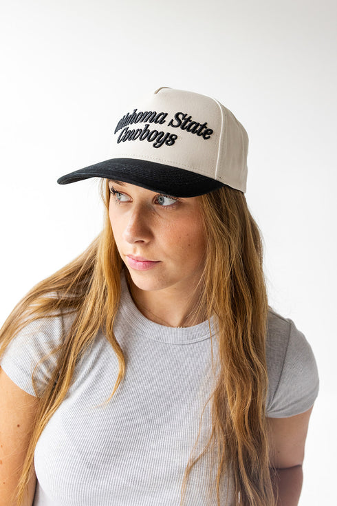 OK State 3D Script Canvas Trucker Hat